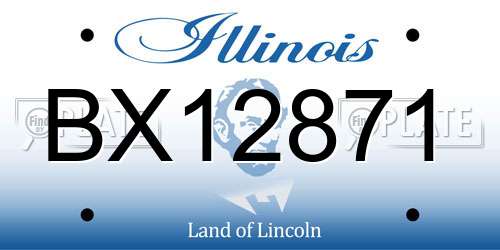BX12871 Illinois License Plate