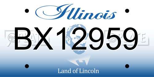 BX12959 Illinois License Plate