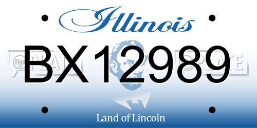 BX12989 Illinois License Plate