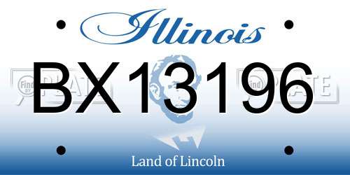 BX13196 Illinois License Plate