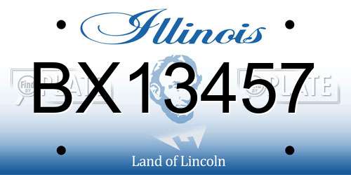 BX13457 Illinois License Plate