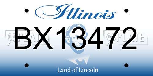 BX13472 Illinois License Plate