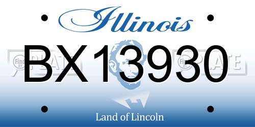BX13930 Illinois License Plate