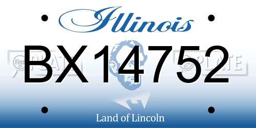 BX14752 Illinois License Plate