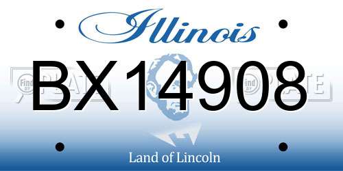 BX14908 Illinois License Plate
