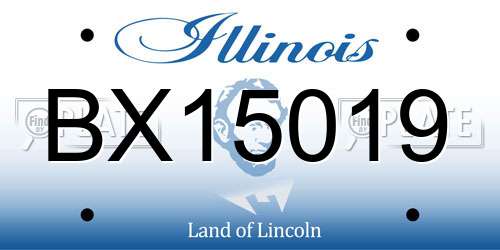 BX15019 Illinois License Plate