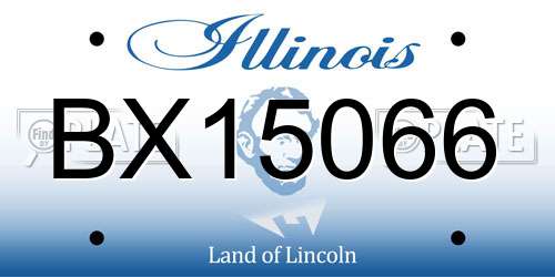 BX15066 Illinois License Plate