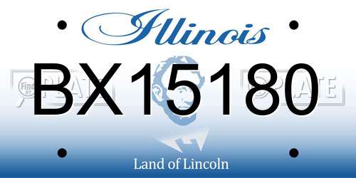 BX15180 Illinois License Plate