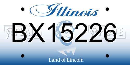 BX15226 Illinois License Plate