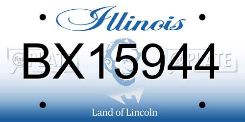 BX15944 Illinois License Plate