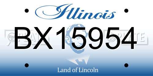 BX15954 Illinois License Plate