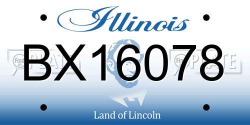 BX16078 Illinois License Plate