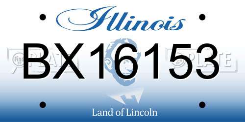 BX16153 Illinois License Plate