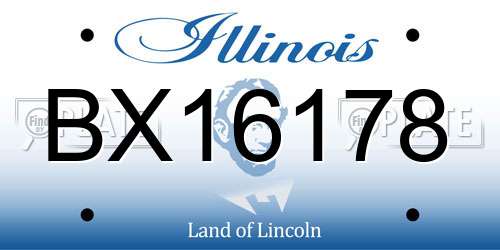 BX16178 Illinois License Plate