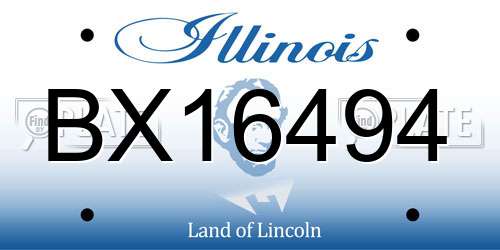 BX16494 Illinois License Plate