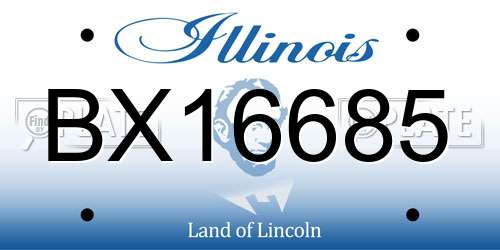 BX16685 Illinois License Plate