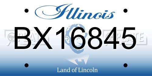 BX16845 Illinois License Plate