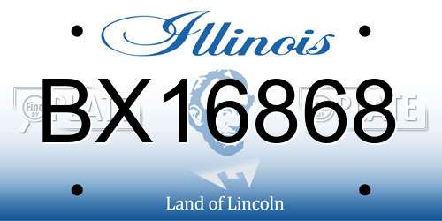BX16868 Illinois License Plate