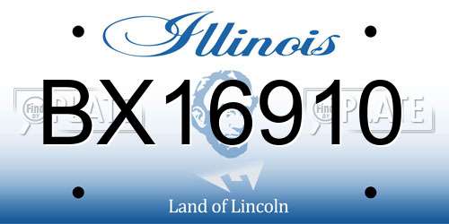 BX16910 Illinois License Plate