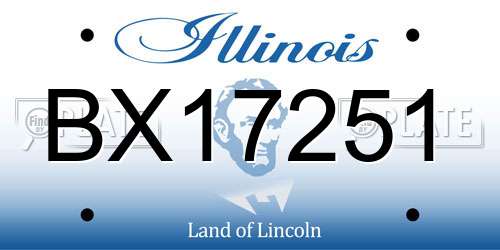 BX17251 Illinois License Plate