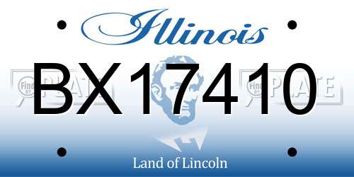 BX17410 Illinois License Plate
