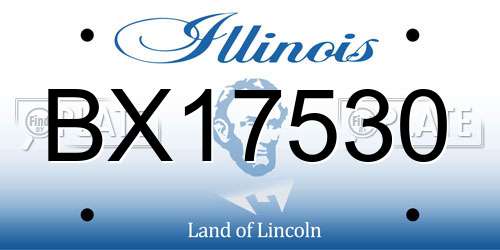 BX17530 Illinois License Plate