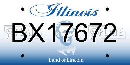 BX17672 Illinois License Plate