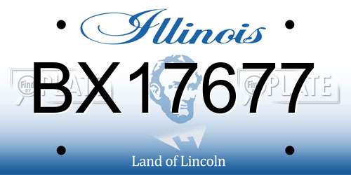 BX17677 Illinois License Plate