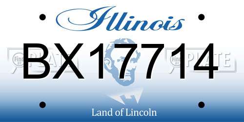 BX17714 Illinois License Plate