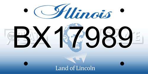 BX17989 Illinois License Plate