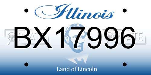 BX17996 Illinois License Plate