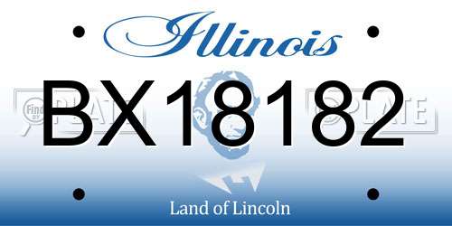 BX18182 Illinois License Plate