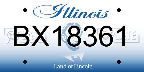 BX18361 Illinois License Plate