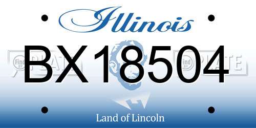 BX18504 Illinois License Plate