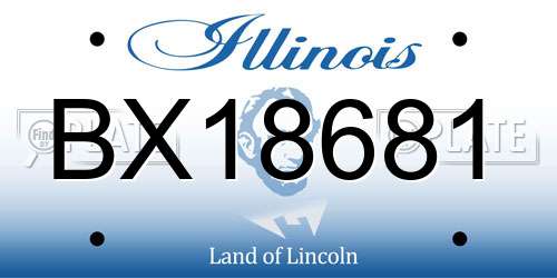 BX18681 Illinois License Plate