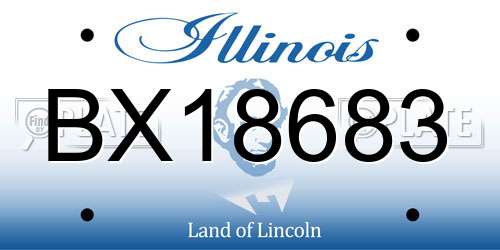 BX18683 Illinois License Plate
