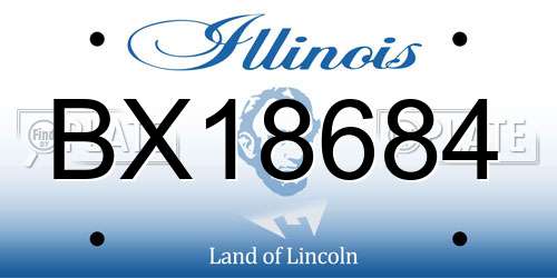 BX18684 Illinois License Plate