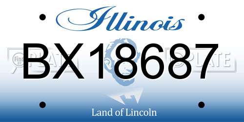 BX18687 Illinois License Plate