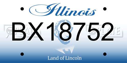 BX18752 Illinois License Plate