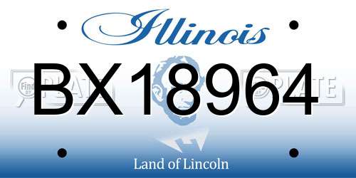 BX18964 Illinois License Plate