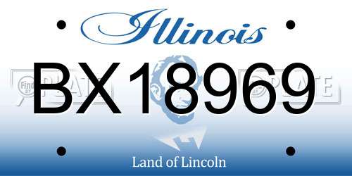 BX18969 Illinois License Plate