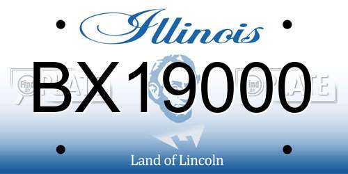 BX19000 Illinois License Plate
