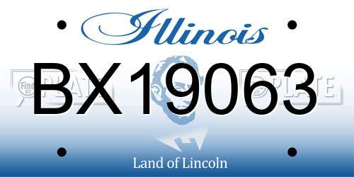 BX19063 Illinois License Plate