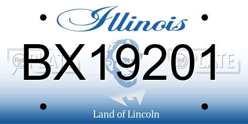 BX19201 Illinois License Plate