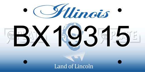 BX19315 Illinois License Plate