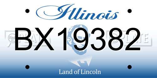 BX19382 Illinois License Plate