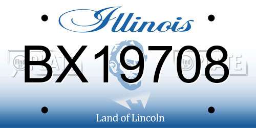 BX19708 Illinois License Plate