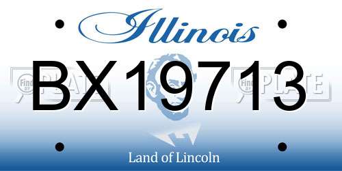 BX19713 Illinois License Plate