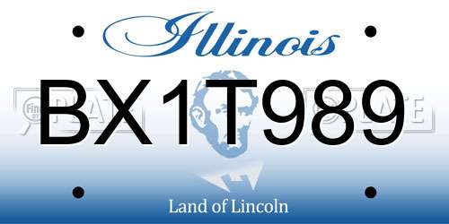 BX1T989 Illinois License Plate