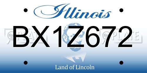 BX1Z672 Illinois License Plate